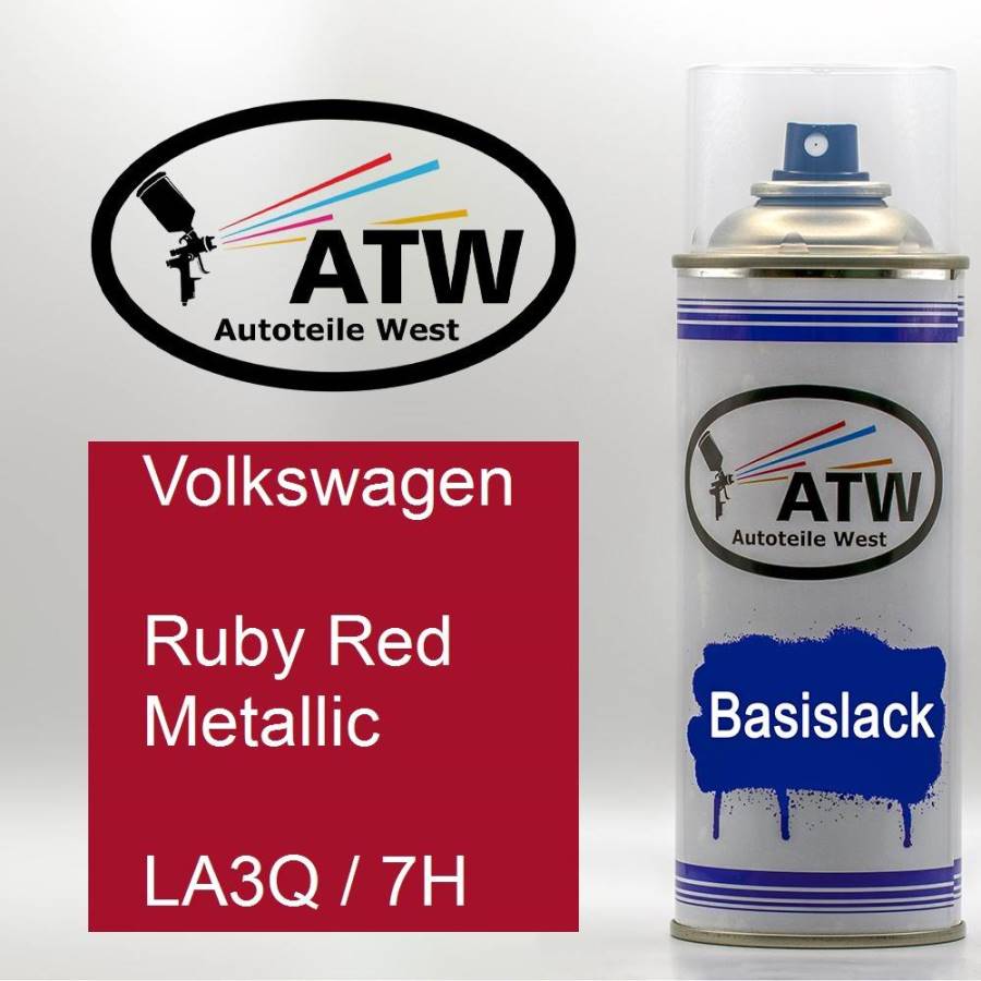 Volkswagen, Ruby Red Metallic, LA3Q / 7H: 400ml Sprühdose, von ATW Autoteile West.